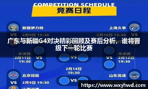 广东与新疆G4对决精彩回顾及赛后分析，谁将晋级下一轮比赛